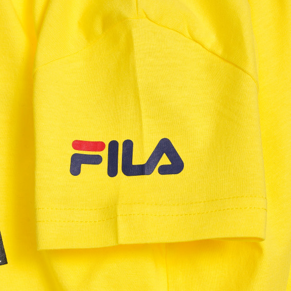 Памучна тениска с щампа Bugs Bunny, жълта Fila 360189 3