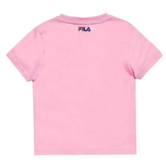 Тениска от органичен памук с щампа, розова Fila 360204 4