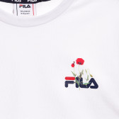 Къса тениска от органичен памук с логото на бранда, бяла Fila 360419 2