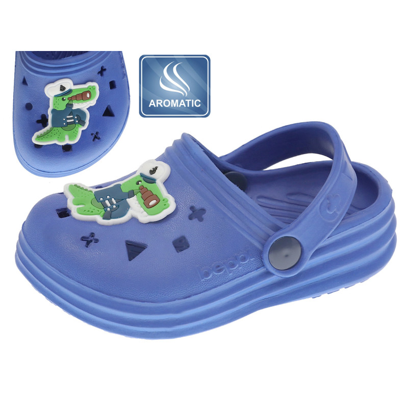 Ароматизирани гумени чехли Крокодил, сини  360749