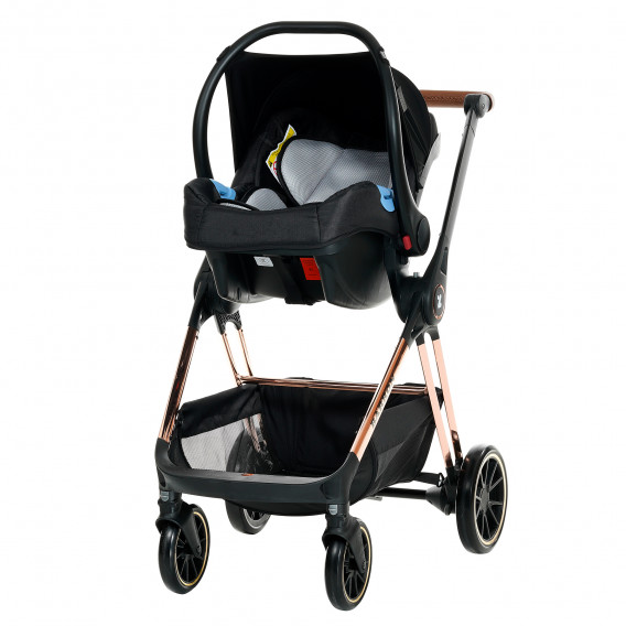 Детска количка Barron 3 в 1, черна с галванизирана алуминиева рамка ZIZITO 361220 27
