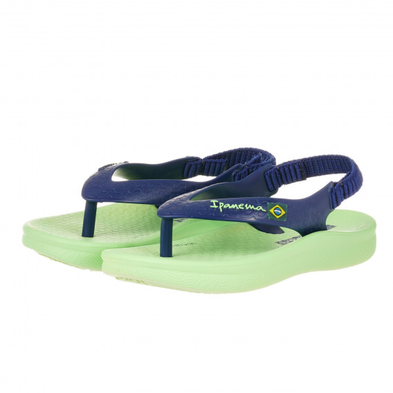 Гумени сандали със зелени акценти, сини Ipanema 361440 2