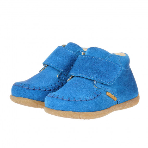 Обувки от естествен велур за бебе, сини PRIMIGI 361493 2