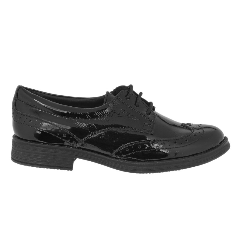 Елегантни лачени обувки с връзки, черни  361500