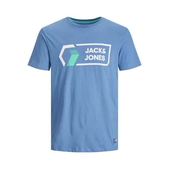 Тениска с лого на бранда в цвят мента Jack & Jones junior 362259 
