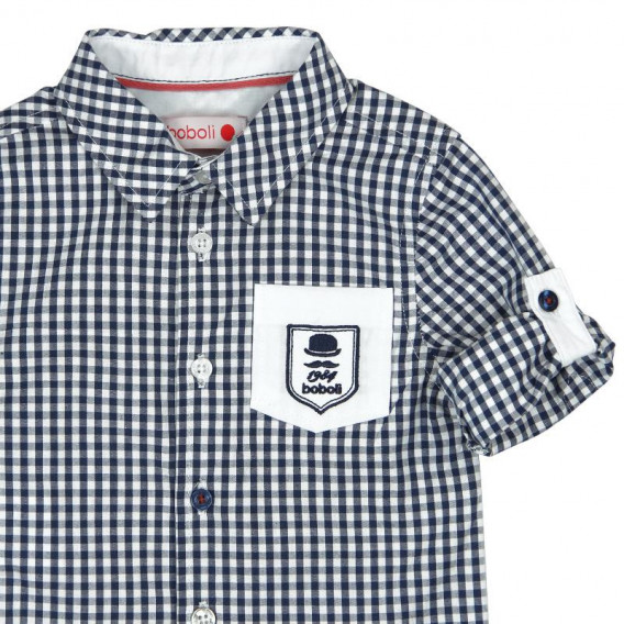 Памучна риза за момче с бяло джобче Boboli 3625 3