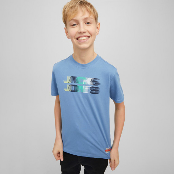 Тениска с принт, светло синя Jack & Jones junior 362504 5