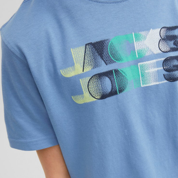 Тениска с принт, светло синя Jack & Jones junior 362506 7