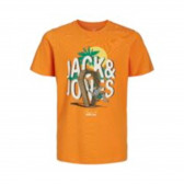 Тениска с графичен принт, оранжева Jack & Jones junior 362533 