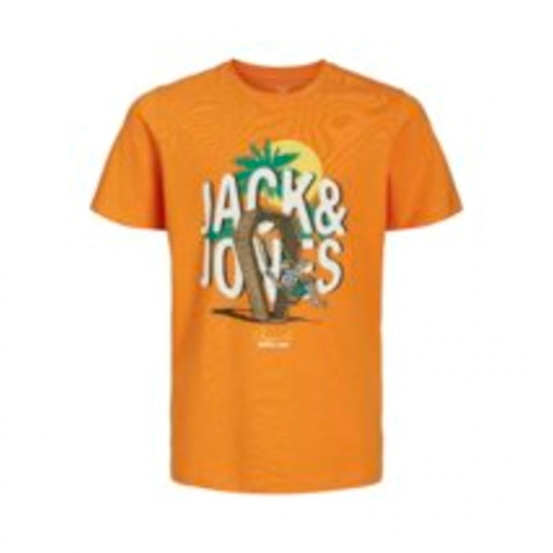 Тениска с графичен принт, оранжева  362533
