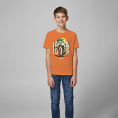 Тениска с графичен принт, оранжева Jack & Jones junior 362534 2