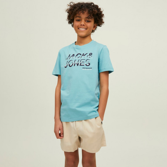 Тениска с логото на бранда, светло синя Jack & Jones junior 362582 3