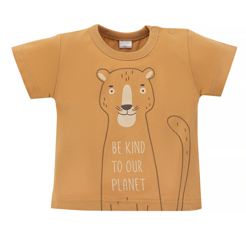 Тениска с къс ръкав и надпис Be kind to our planet  362801
