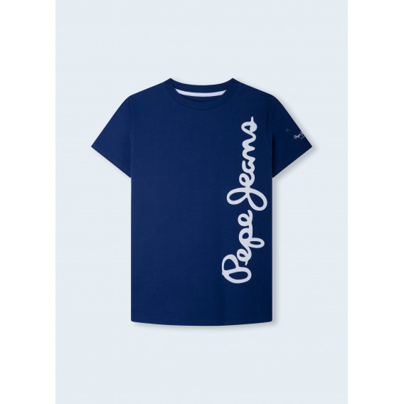 Тениска със страничен надпис, синя Pepe Jeans 363353 