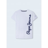 Тениска със страничен надпис, бяла Pepe Jeans 363355 