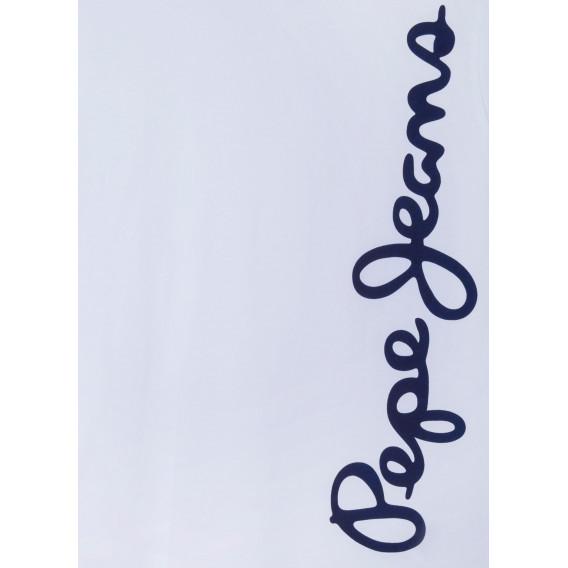 Тениска със страничен надпис, бяла Pepe Jeans 363357 3