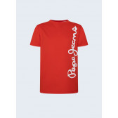 Тениска със страничен надпис, червена Pepe Jeans 363358 