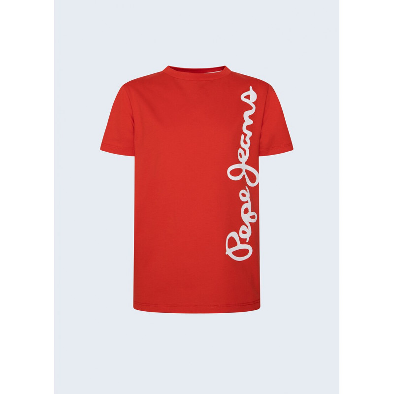 Тениска със страничен надпис, червена  363358