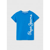 Тениска със страничен надпис, небесносиня Pepe Jeans 363360 