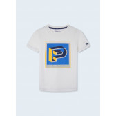 Тениска с геометрична щампа, бяла Pepe Jeans 363365 