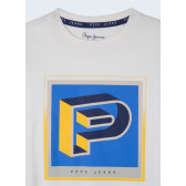 Тениска с геометрична щампа, бяла Pepe Jeans 363367 3