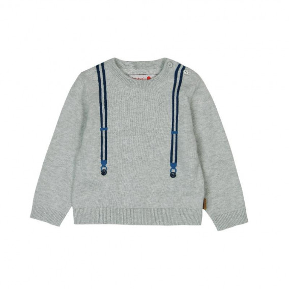 Пуловер с вплетена декорация имитираща тиранти за момче Boboli 3638 