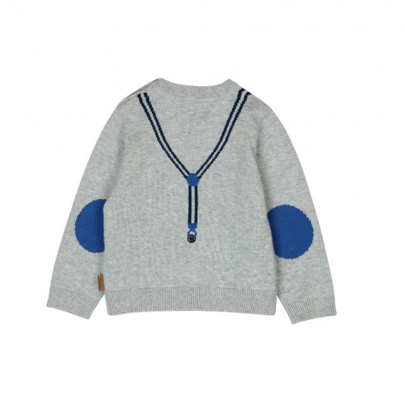Пуловер с вплетена декорация имитираща тиранти за момче Boboli 3639 2