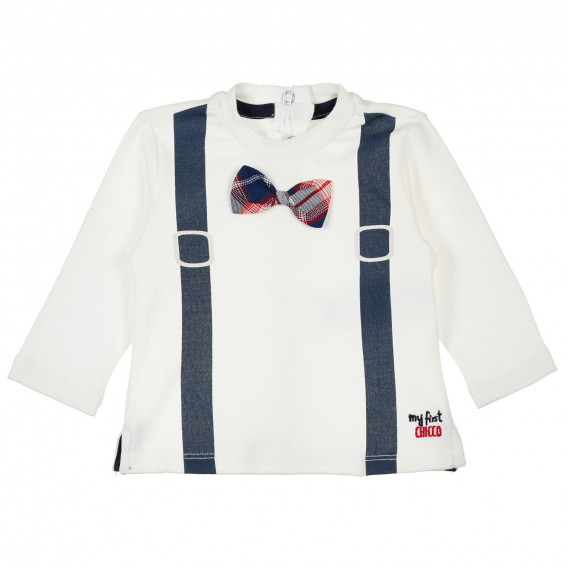 Памучна блуза с интересен дизайн за бебе , бяла Chicco 364286 5