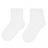 Чорапи с декоративна плетка с панделка, бели Chicco 364557 