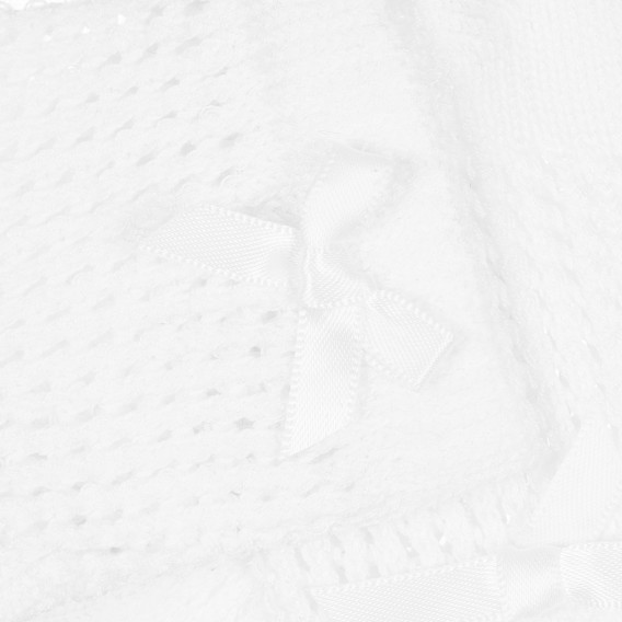 Чорапи с декоративна плетка с панделка, бели Chicco 364558 2