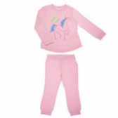 Памучна пижама с щампа за момиче розова Chicco 36497 