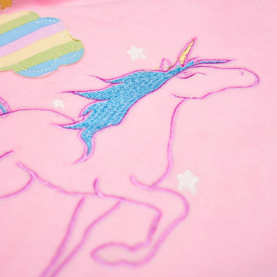 Памучна пижама с щампа за момиче розова Chicco 36500 4