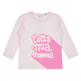 Памучна блуза с дълъг ръкав и щампа, розова Chicco 365272 