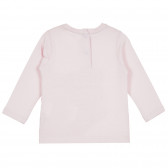 Памучна блуза с дълъг ръкав и щампа, розова Chicco 365275 4