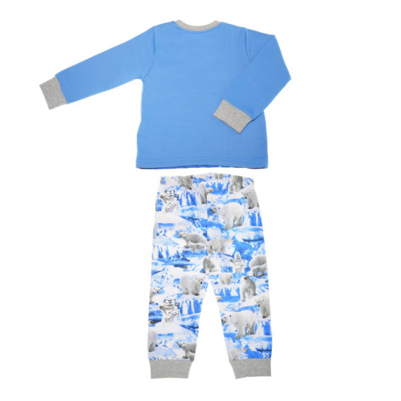 Памучна пижама за момче в син цвят с принт на мечка Chicco 36546 2