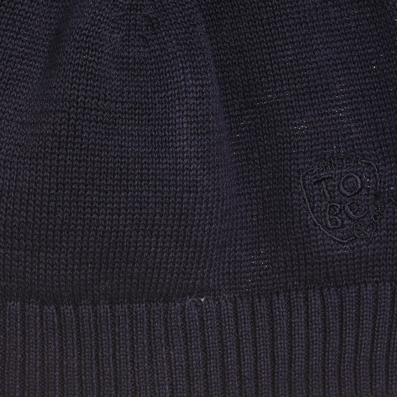 Плетена шапка с апликация логото на бранда за бебе, тъмносиня Chicco 365500 2