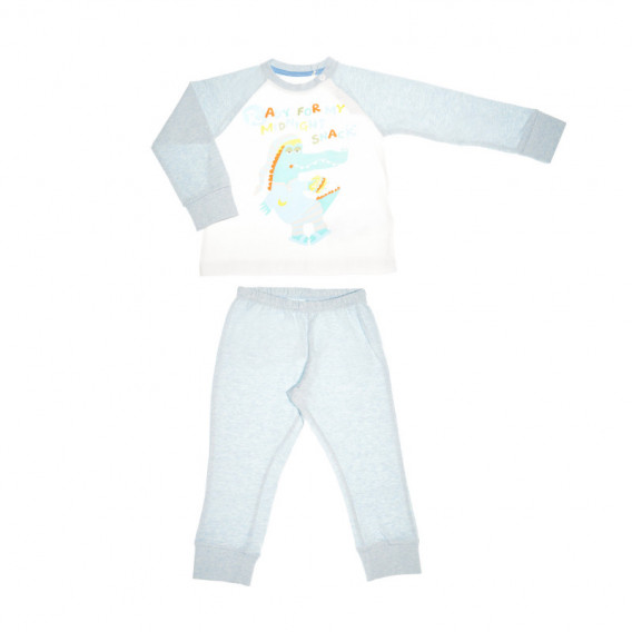 Памучна пижама Chicco за момче в светло сив цвят с принт Chicco 36561 
