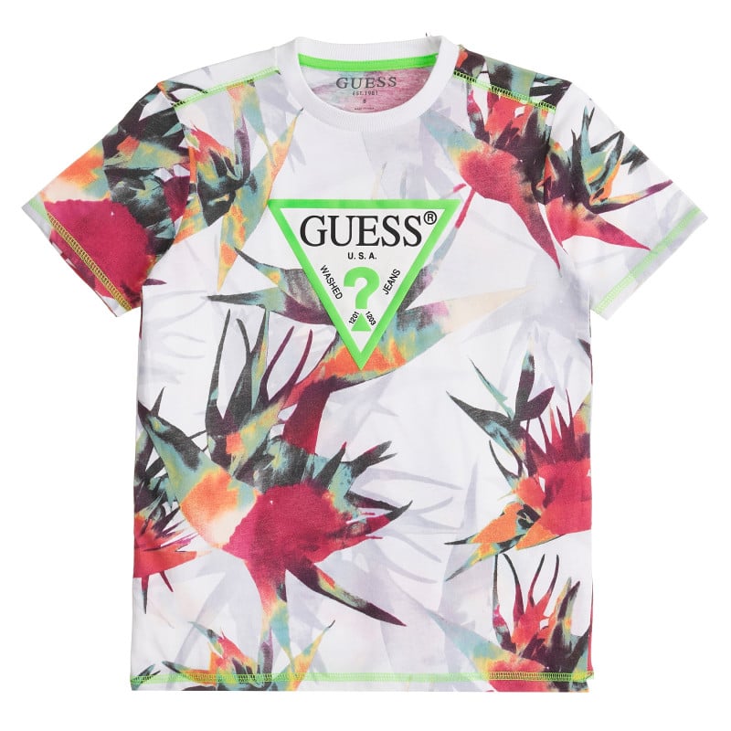 Тениска с флорален принт, многоцветна  366622
