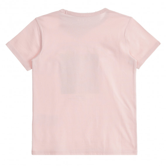 Памучна тениска с щампа, розова Guess 366647 4