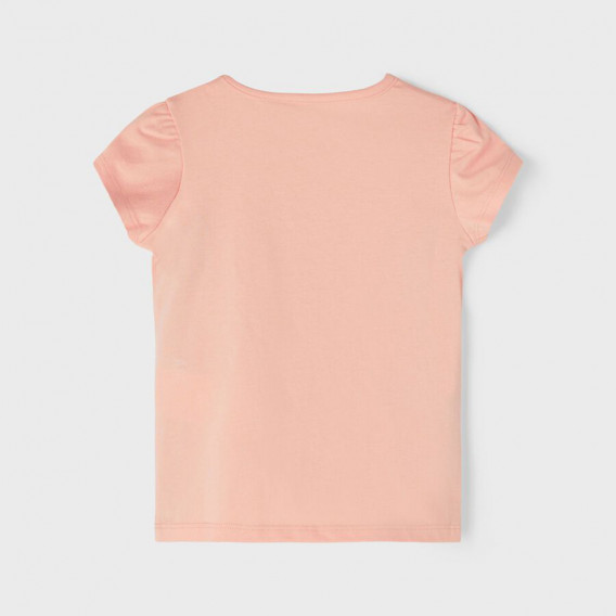 Памучна тениска с щампа на диня и надпис, розова Name it 367338 2