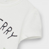 Памучна тениска с щампа на ягоди и надпис, бяла Name it 367346 3