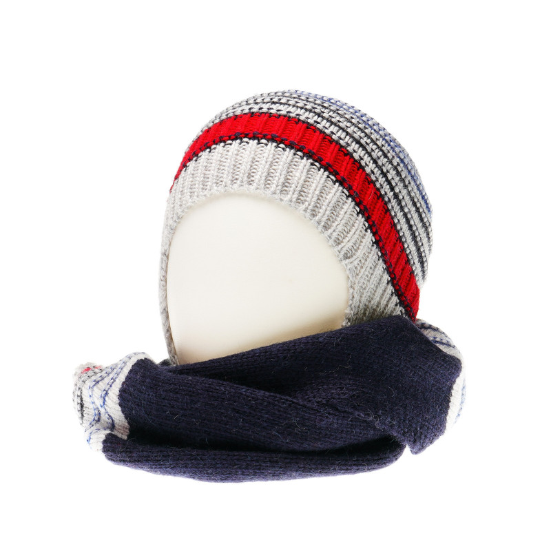 Плетен комплект шапка и шал на райета за бебе  36756