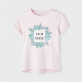 Тениска с къс ръкав и надпис Palm Beach Name it 367565 