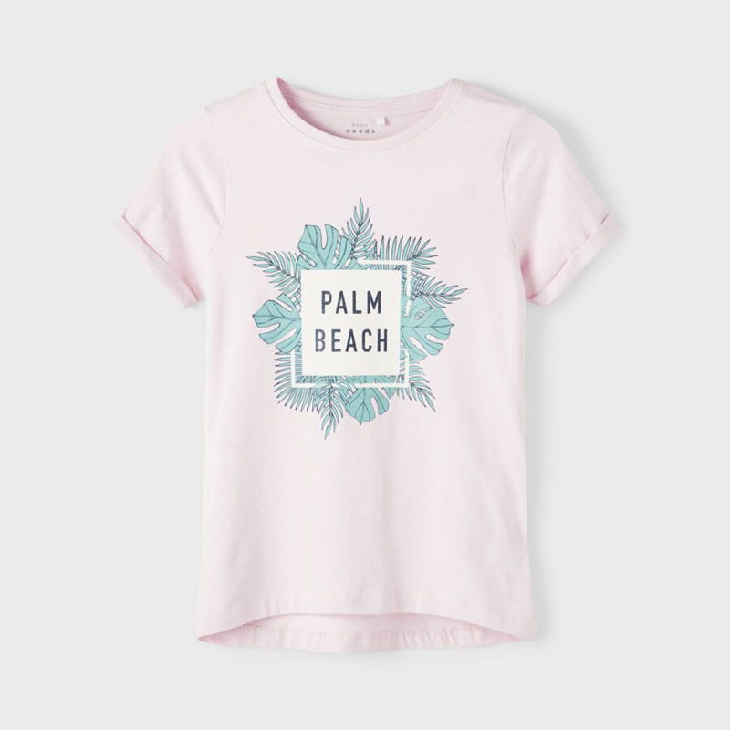 Тениска с къс ръкав и надпис Palm Beach  367565