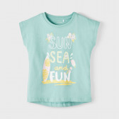 Тениска с надпис Sun Sea Fun Name it 367599 