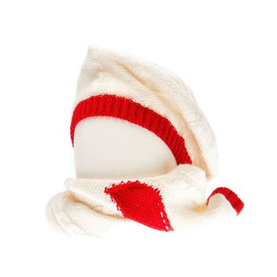 Плетен комплект шапка и шал на сърца за бебе Chicco 36767 