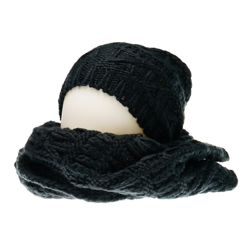 Плетен комплект шапка и шал за момиче  36771