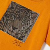 Памучна тениска с щампа на тигър, оранжева Mayoral 367722 3