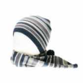 Плетен комплект шапка и шал със сиви райета за момче Chicco 36773 