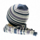 Плетен комплект шапка и шал със сиви райета за момче Chicco 36774 2